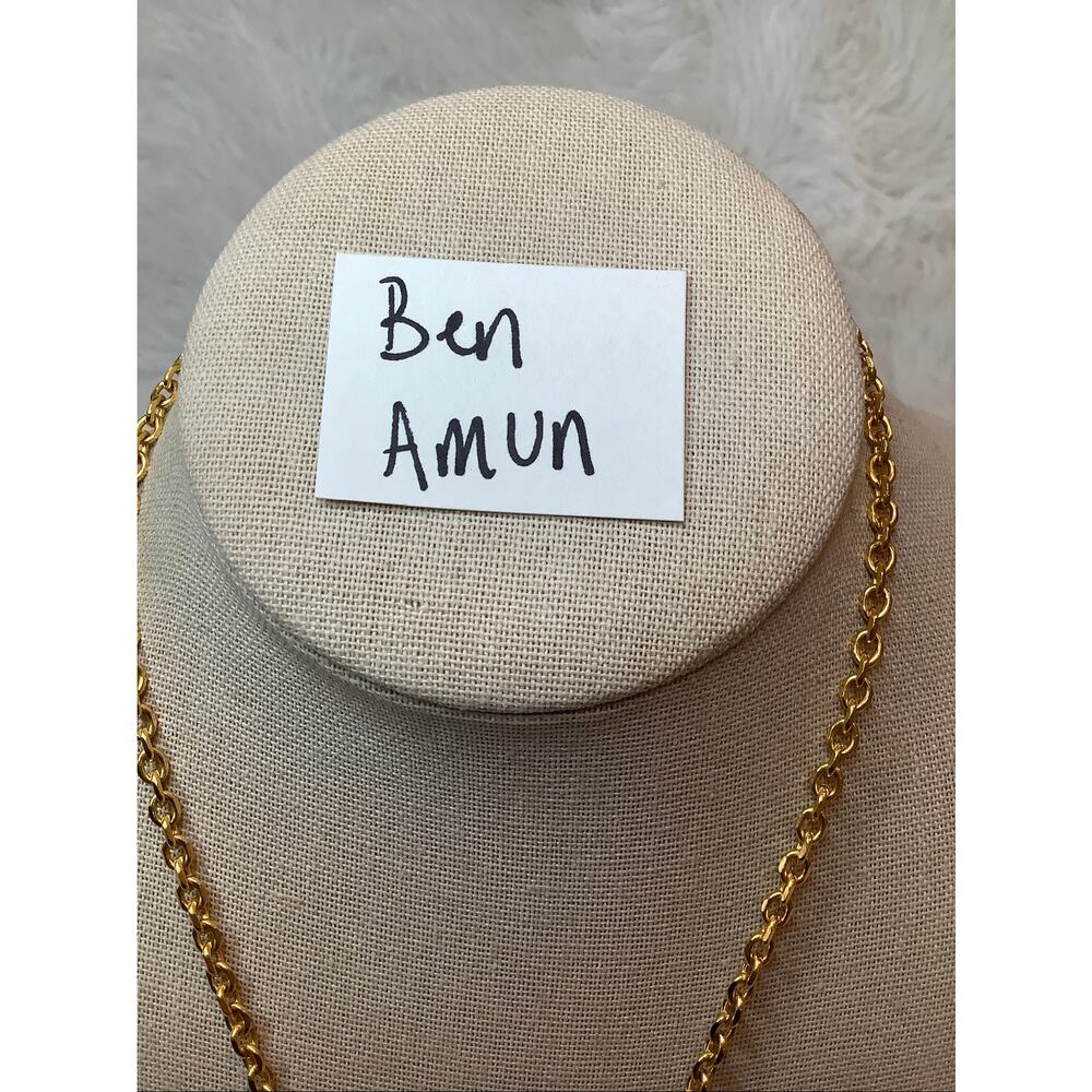 Ben Amun Gold Tone Brutalist Rhinestone Statement Necklace Boho Vintage A4-8 - Picture 5 of 5